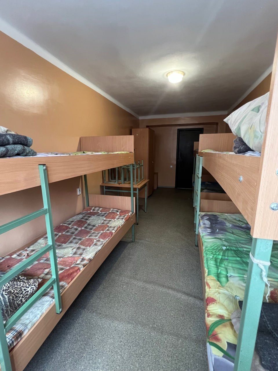 Dormitory room with bunk beds